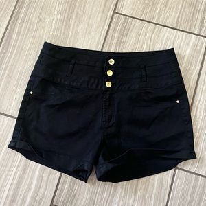 High waisted black shorts